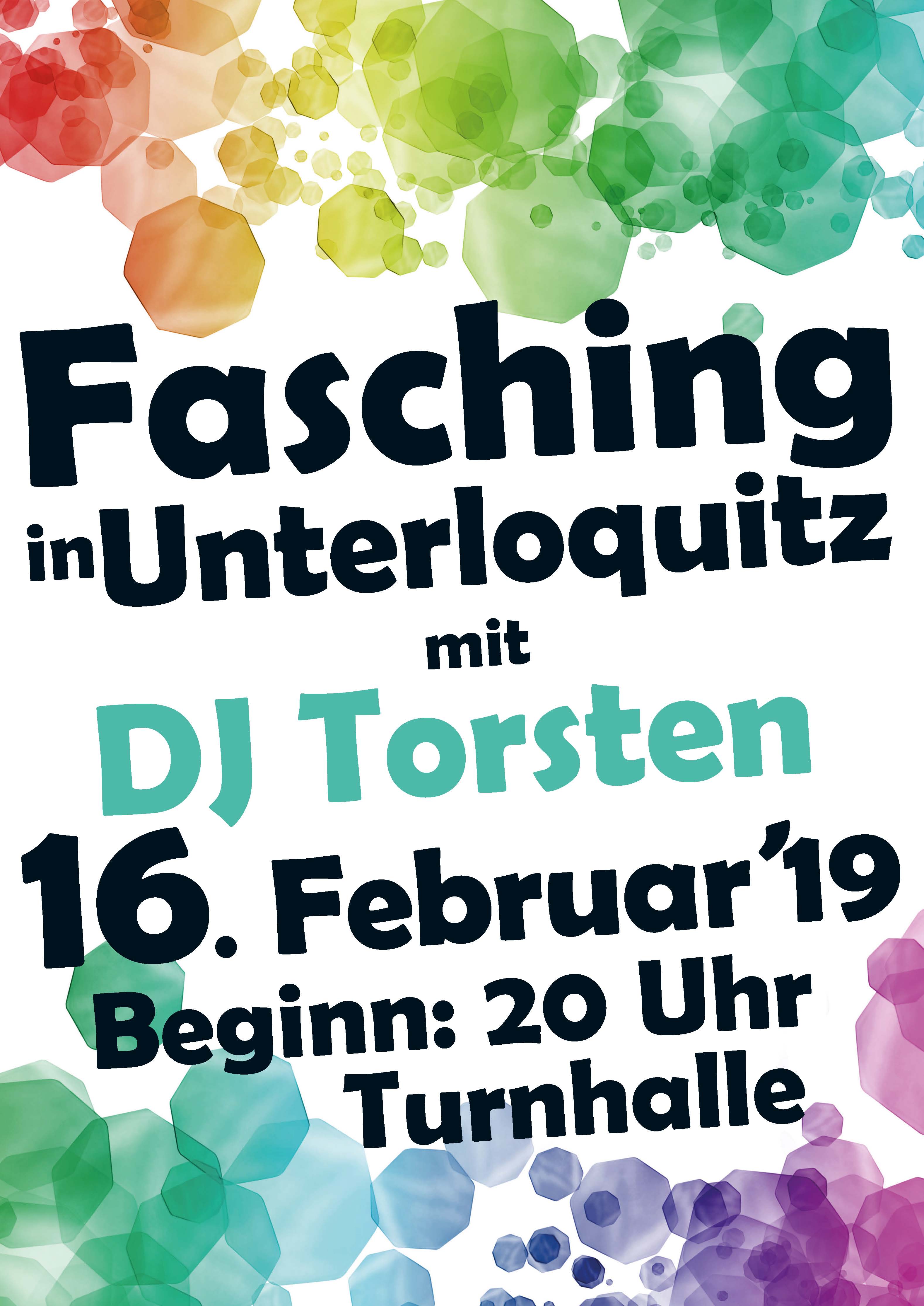 Flyer Fasching Unterloquitz 2019